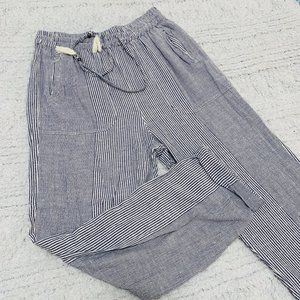 Striped Cotton Drawstring Pants